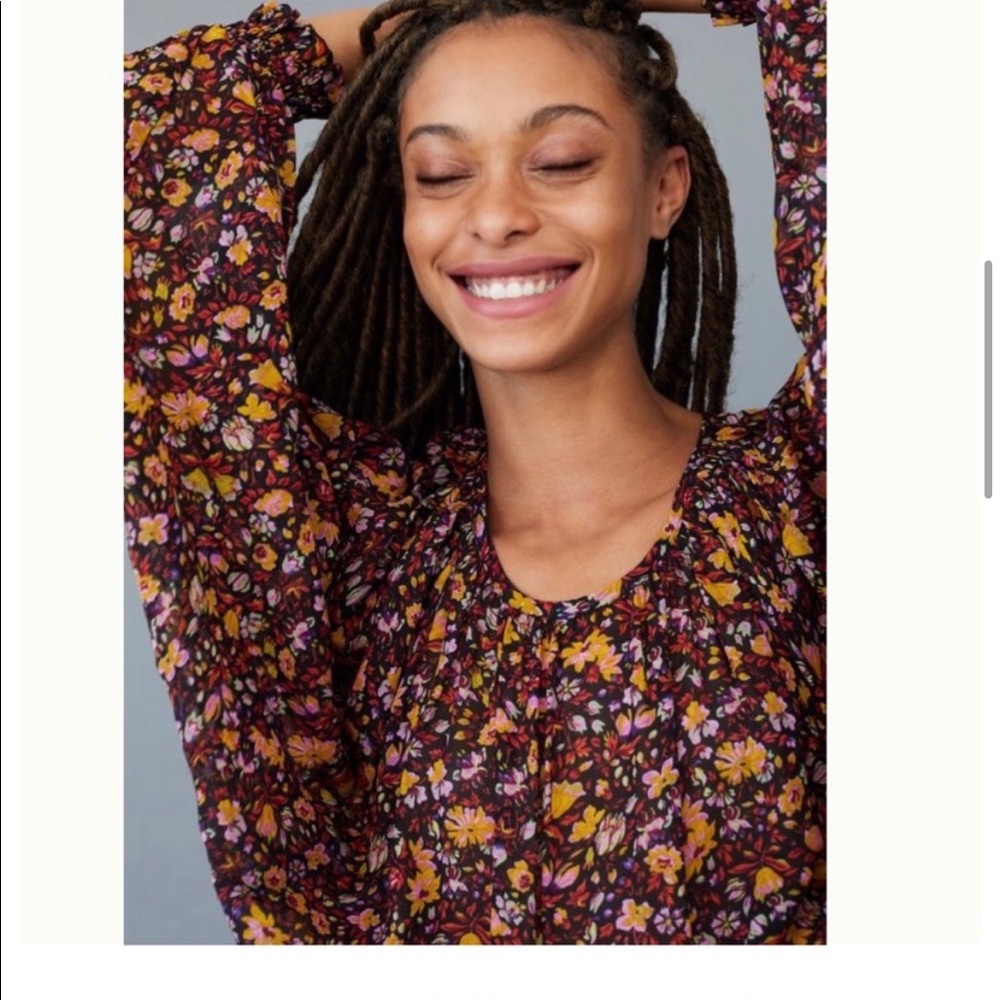 Pauline Anthropologie Ballon Sleeve Blouse Top - Picture 6 of 14